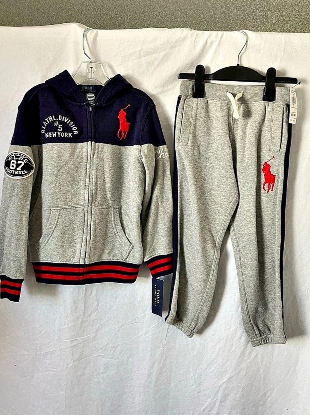 NWT Polo Ralph Lauren Boys 2-Piece Sweatshirt & Joggers Tracksuit Set Size 5